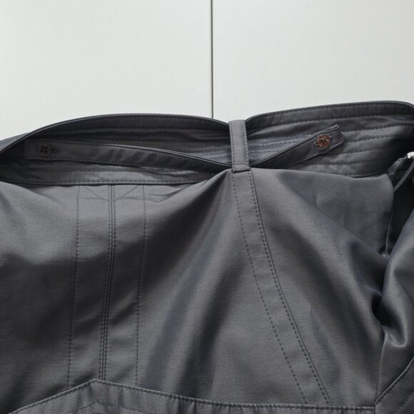 London Fog Trench Coat Womens PS Gray Metallic Pockets Belt Buttons Detach Liner - Picture 16 of 16